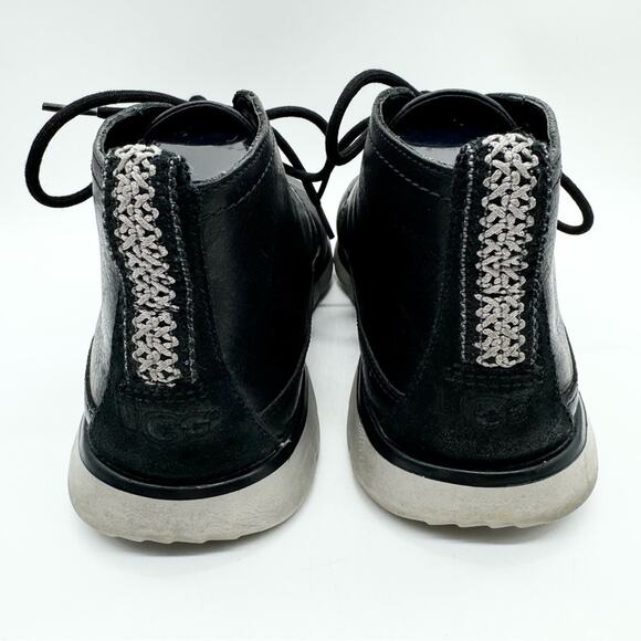 UGG Men's Freamon Grain Leather Desert Boots Black Size 9.5 Office Preppy Casual - Picture 8 of 12